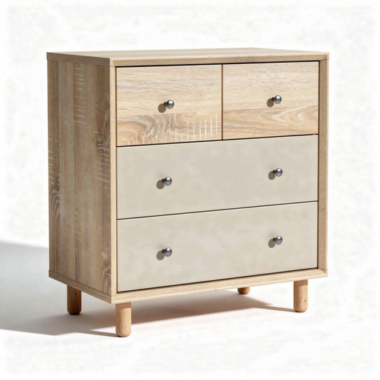 houten kast met drie lades en twee bovenste schuifjes 80 x 40 x 85cm