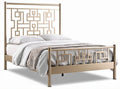 Metalen bedframe met gebogen hoofdeinde in goudkleur 210 x 150 x 100cm