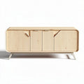 Bamboo kast met ribbel ontwerp en metalen poten 150 x 45 x 60cm